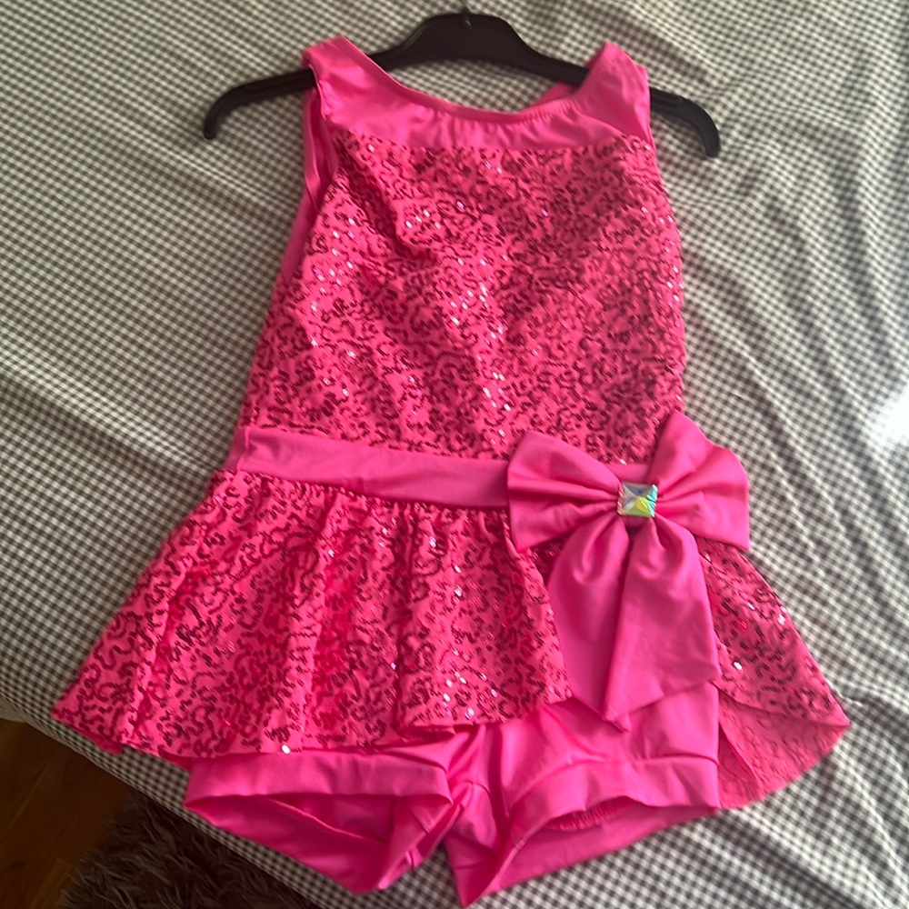 Pink sequence, jazz dance costume